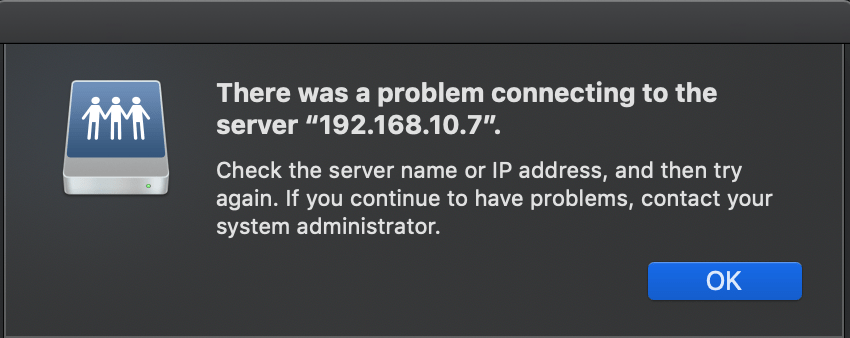 There was a problem connecting to the server